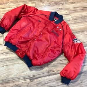 Vintage NIKE  New York YANKEES Satin BOMBER BASEBALL JACKET Mens Size Large